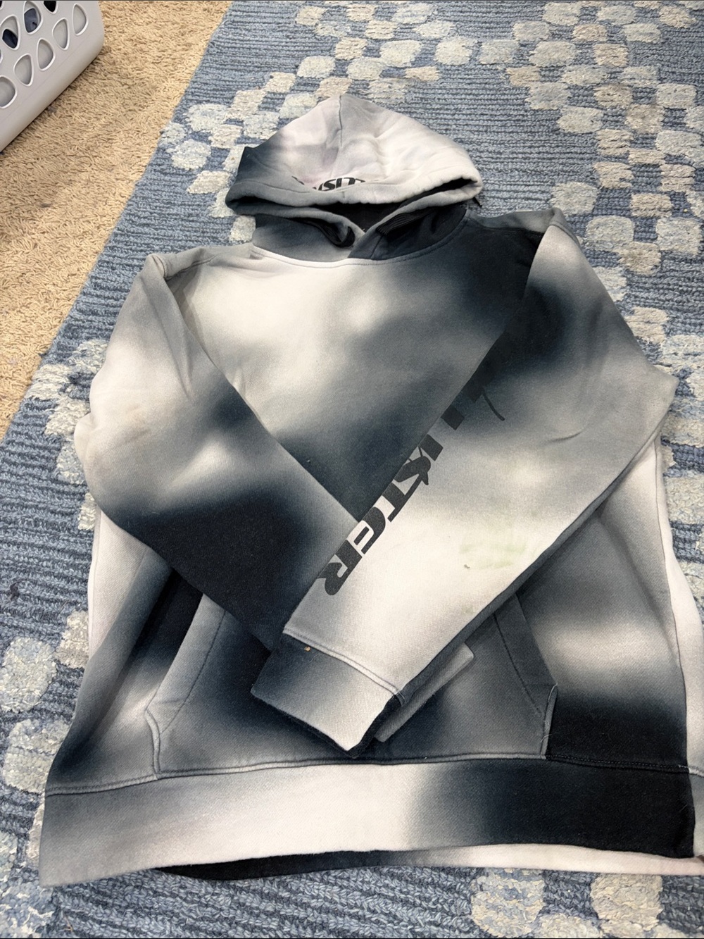 Gradient Black and White Hooded Sweatshirt - Hollister